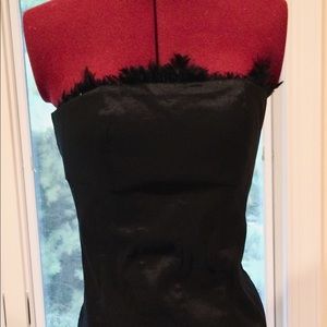 Black Feathered Badgley Mischka M+J Dress, Size 2